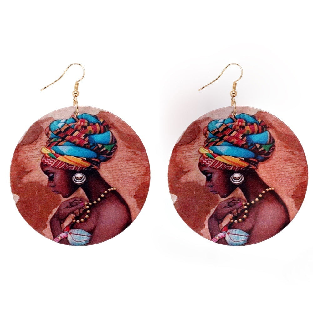 African Head Pattern Earrings – Bold and Beautiful