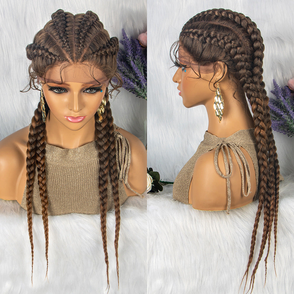 Braided Lace Front Wig With Baby Hair 4 Braids