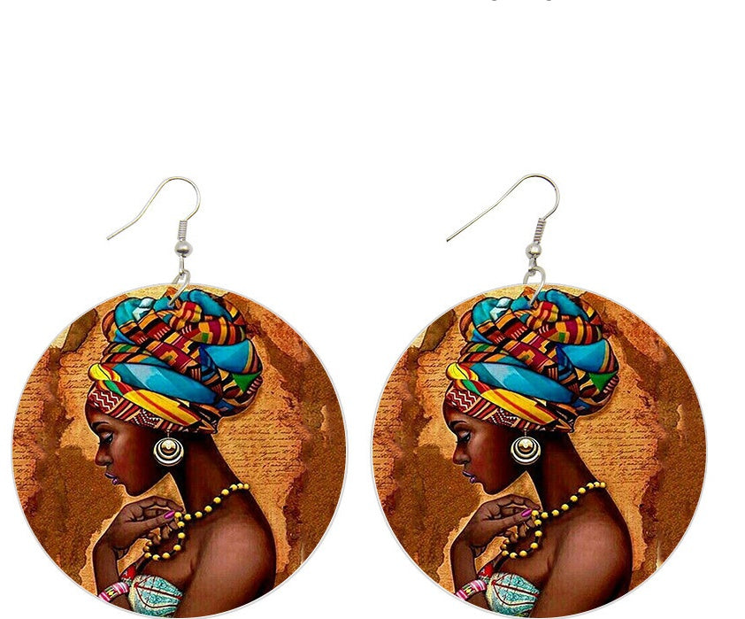 African Head Pattern Earrings – Bold and Beautiful