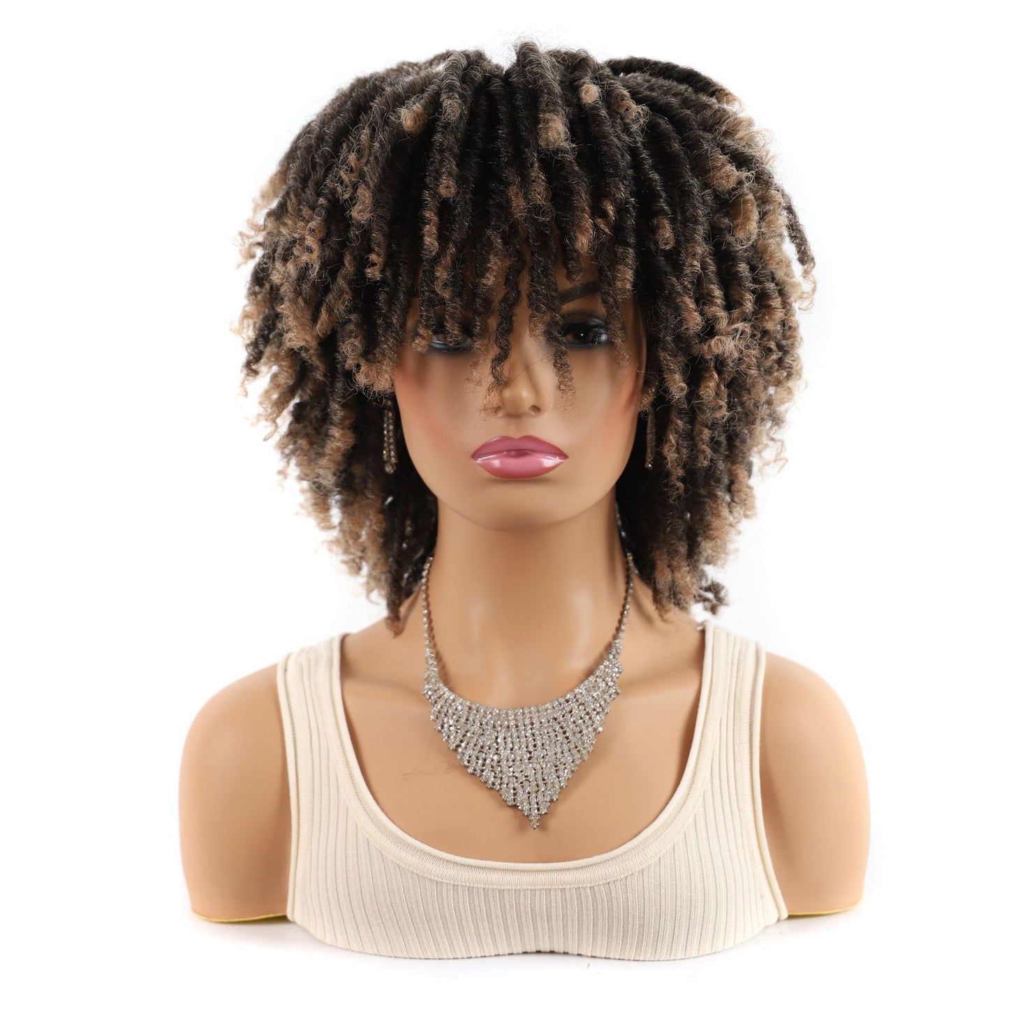 African Wigs With Small Curly Hair Headgear Non-multicolor 6-inch