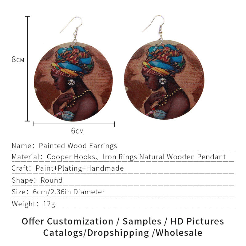 African Head Pattern Earrings – Bold and Beautiful