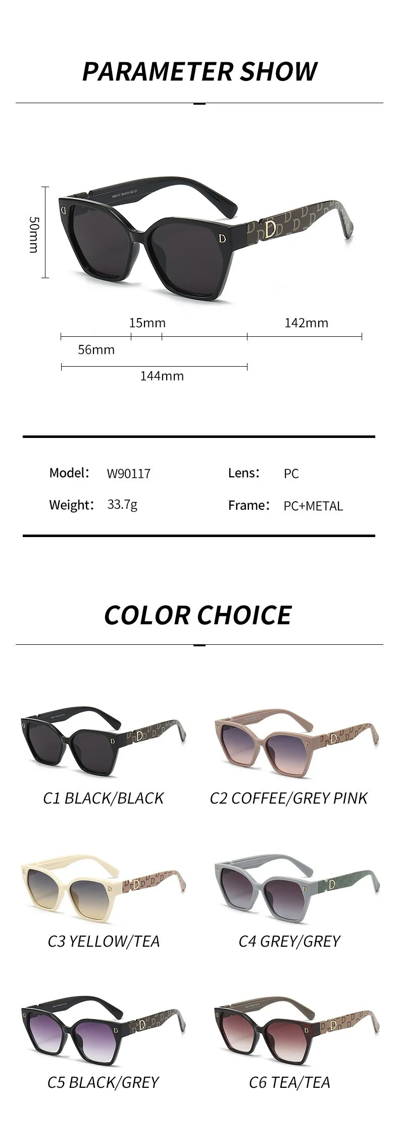 Glamour Cat-Eye Luxe Sunglasses – Unisex Stylish Fashion Shades