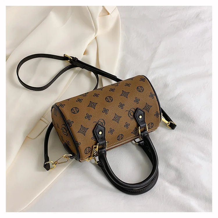 Women's Luxury Crossbody Bag – Hot Selling Retro Printed Handbag, High-Quality PU Leatherer Boston Shoulder Bag