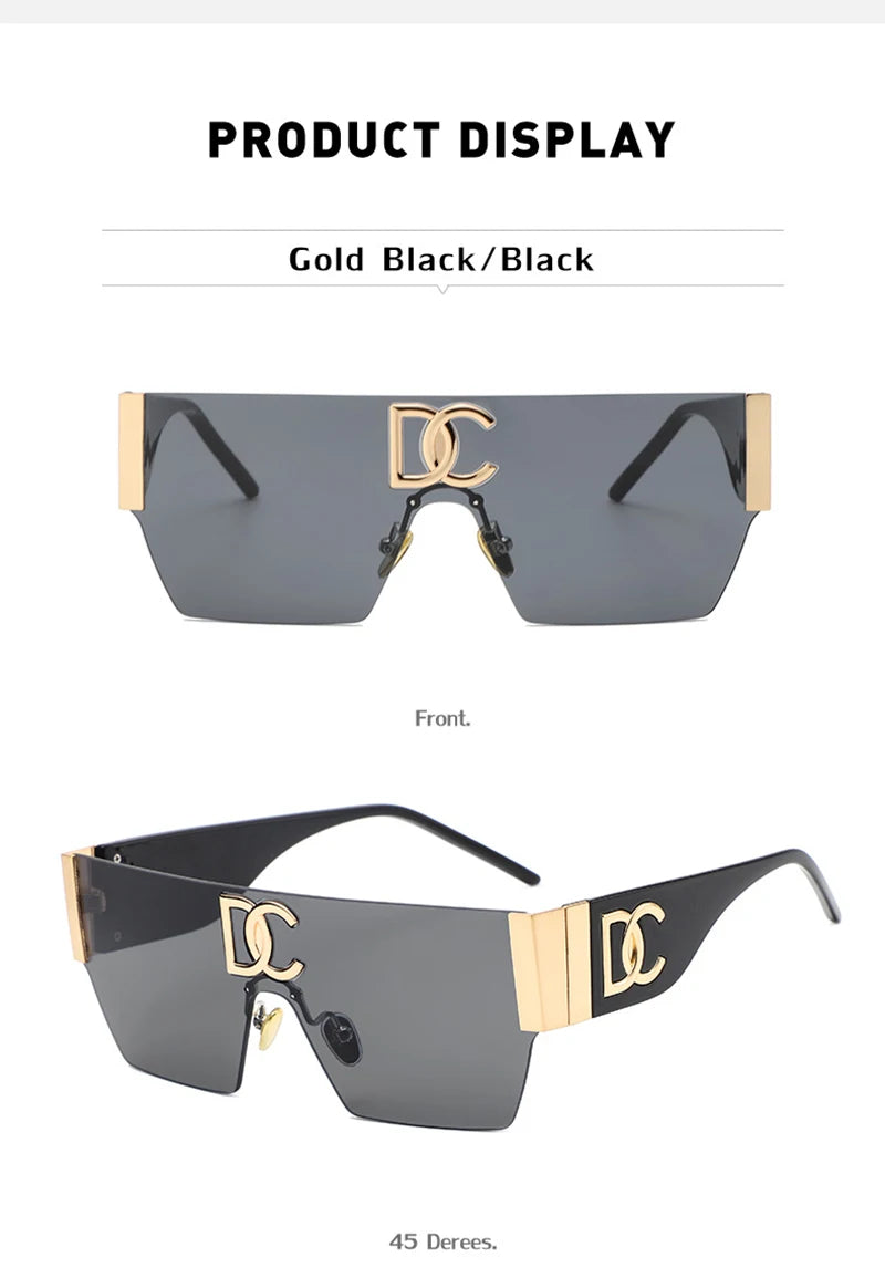 Iconic Square Punk Sunglasses – Luxury Gradient UV400 Shades for Women