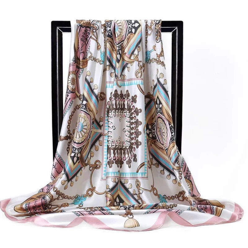 Luxury Silk Scarf – Spring Autumn Fashion Print Scarf for Women, Shawl