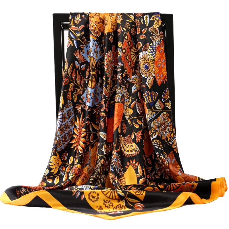 Luxury Silk Scarf – Spring Autumn Fashion Print Scarf for Women, Shawl