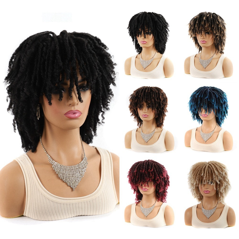 African Wigs With Small Curly Hair Headgear Non-multicolor 6-inch