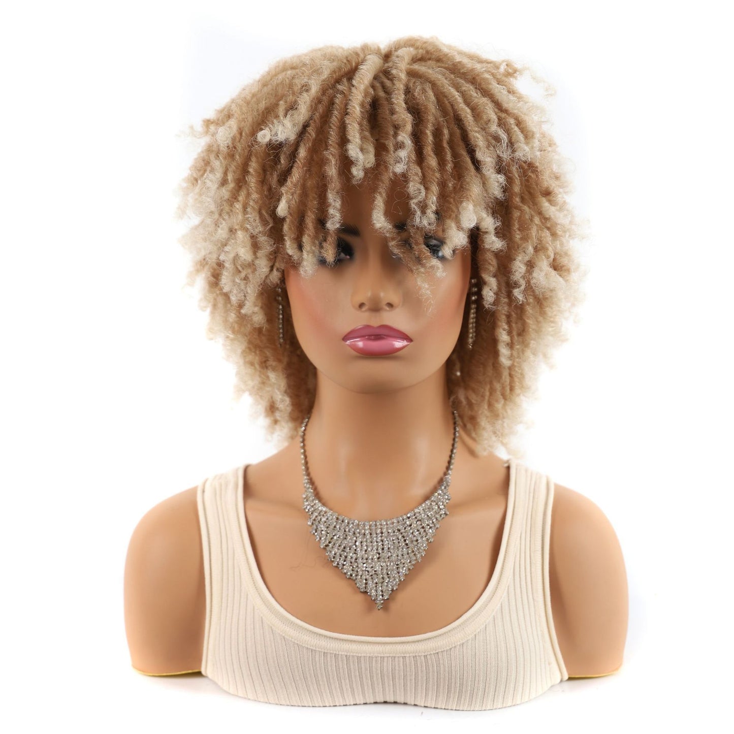 African Wigs With Small Curly Hair Headgear Non-multicolor 6-inch